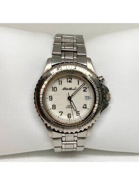 Vintage Eddie bauer men’s date watch light up rotating bezel 36mm quartz running